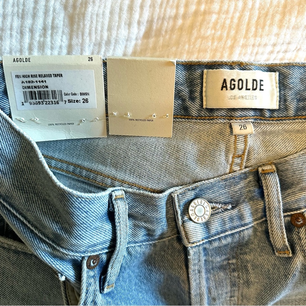 AGOLDE FEN - DIMENSION LIGHT WASH - SIZE 26 - NEW NWT - Picture 11 of 11